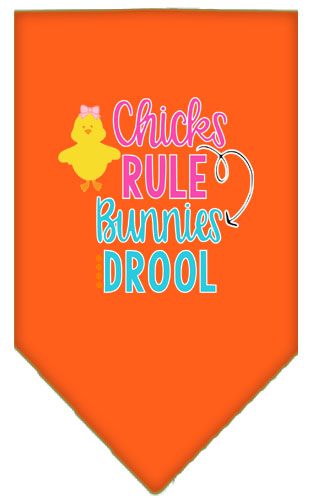 Chicks Rule Screen Print Bandana Orange Large